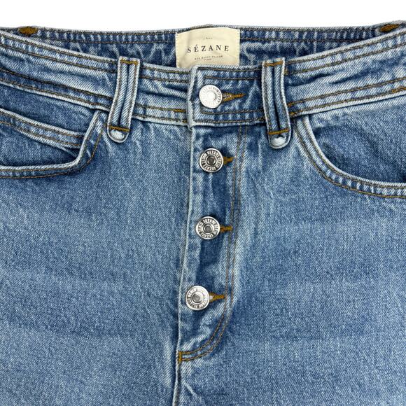 SEZANE Pantalon Droit Justin Straight Leg Jean Size 24 Blue - Picture 6 of 12